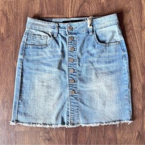 Indigo Rein Button Front Denim Mini Skirt